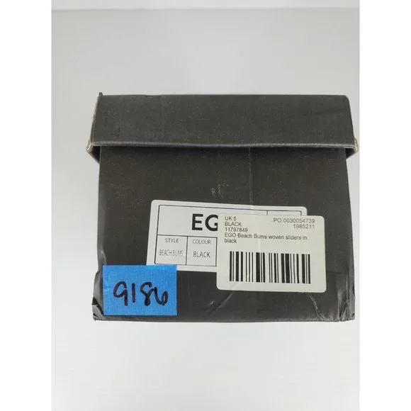EGO Beach Bums Woven Sliders in Black Size 7 - Picture 8 of 9